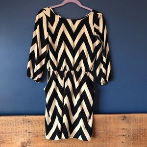Black and Tan Chevron Dress.